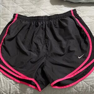 Nike Women's Athletic Shorts Black with Pink Trim